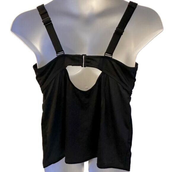 Lane Bryant LIVI Swim Underwire Balconette Tankini Size 40DD Black - Picture 6 of 8